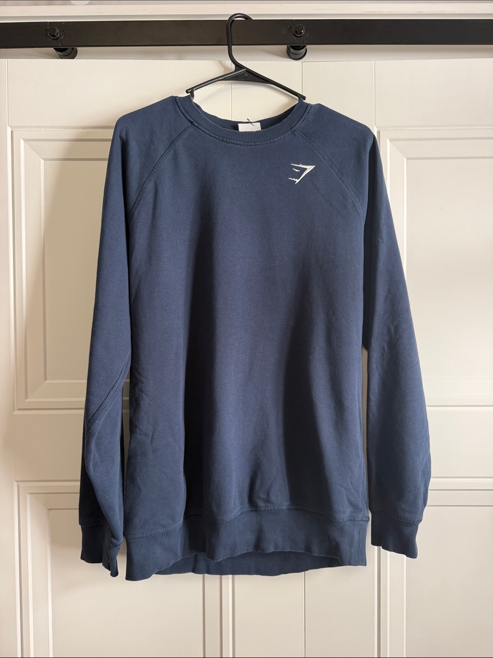 Gymshark Men's Crewneck Sweatshirt - Deep Navy with White Logo
